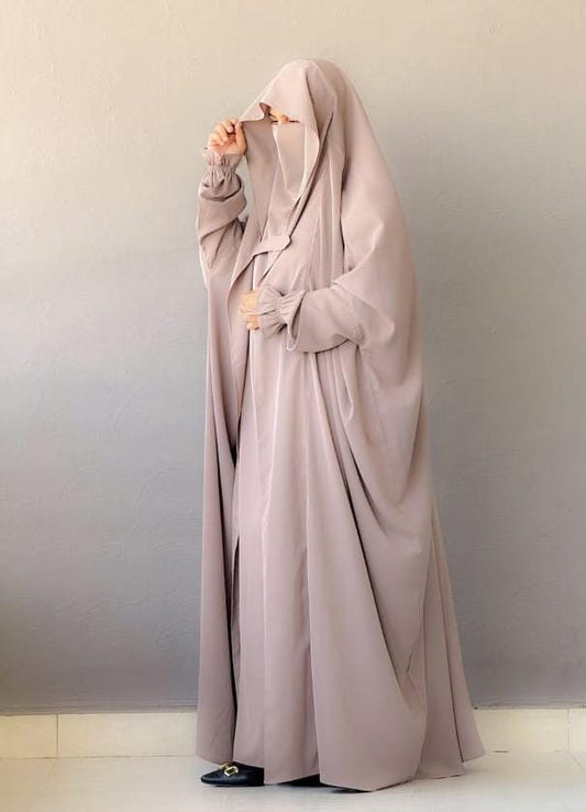 Jilbab Abaya (Light Pink Beige) [Best-Seller 🔥]